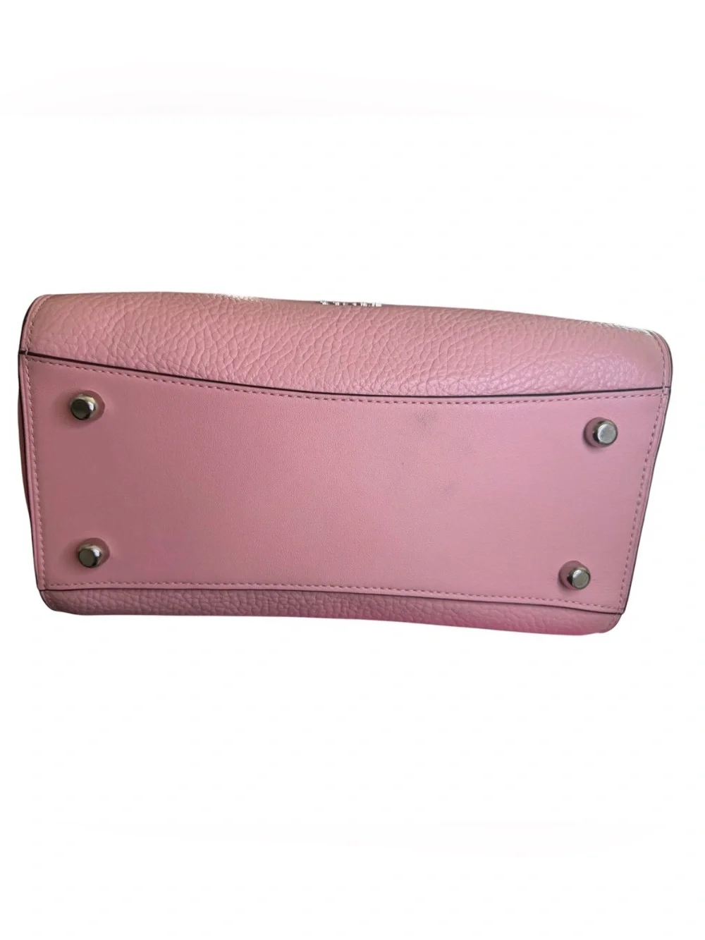 COACH Pink Pebble Leather Turnlock Satchel Authentic